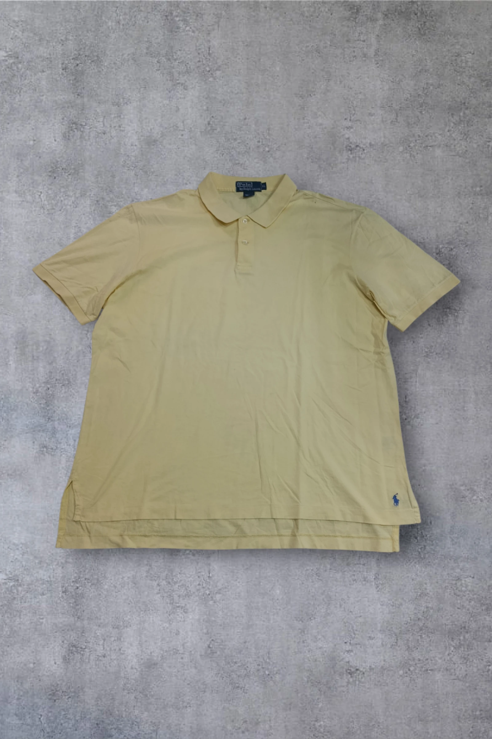| Polo Ralph Lauren Hombre | Color Amarillo | 100% Algodón | Logo Pony Azul | Talla XL |
